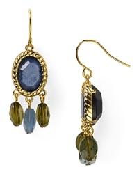 Elegant oval drop earrings in rich, royal hues from Lauren Ralph Lauren.