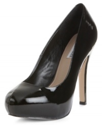 Capture the room's attention with your shining strut. The Traisie pumps by Steve Madden are ravishing with an almond toe and patent finish. Capture the room's attention with your shining strut. The Traisie pumps by Steve Madden are ravishing with an almond toe and patent finish.