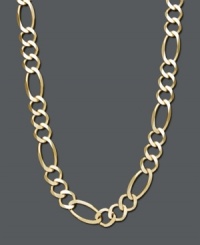 Who says style has to be subtle? This bold necklace chain features a wide figaro link crafted in 14k gold. Approximate length: 22 inches. Approximate width: 7-1/5 mm. Who says style has to be subtle? This bold necklace chain features a wide figaro link crafted in 14k gold. Approximate length: 22 inches. Approximate width: 7-1/5 mm.