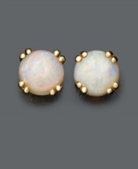 Spread optimism by wearing these stunning opal studs (1-1/2 ct. t.w.), a classic symbol of hope. Eight-prong earrings set in 14k gold.