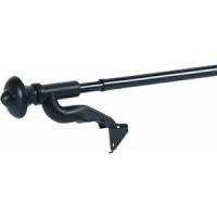 Levolor Kirsch 7004244451 Twist and Fit Curtain Rod 28 to 48-Inch Width with Petal in Black Levolor Kirsch 7004244451 Twist and Fit Curtain Rod 28 to 48-Inch Width with Petal in Black