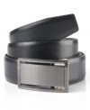 A sleek plaque buckle brings it all together on this reversible belt from Alfani.