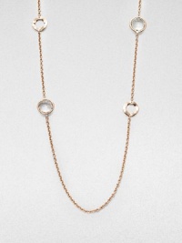 From the Lite Links Collection. A long and elegant style featuring faceted clear quartz stones and open circles in a station design in sterling silver and 18k gold, finished in the warm glow of 18k rose goldplating. Clear quartzSterling silver and 18k gold with 18k rose goldplatingLength, about 37Lobster clasp closureImported From the Lite Links Collection. A long and elegant style featuring faceted clear quartz stones and open circles in a station design in sterling silver and 18k gold, finished in the warm glow of 18k rose goldplating. Clear quartzSterling silver and 18k gold with 18k rose goldplatingLength, about 37Lobster clasp closureImported