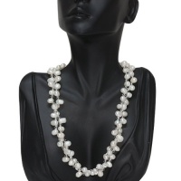 17 White Twist Genuine Freshwater Pearl & Crystals Necklace 17 White Twist Genuine Freshwater Pearl & Crystals Necklace
