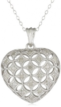 Sterling Silver Diamond Heart Pendant Necklace (.5 Cttw, H-I Color, I2-I3 Clarity), 18 Sterling Silver Diamond Heart Pendant Necklace (.5 Cttw, H-I Color, I2-I3 Clarity), 18