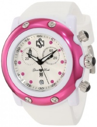 Glam Rock Women's GD1104 Miami Beach Chronograph White Mother-Of-Pearl Dial White Silicone Watch