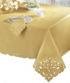 Homewear Cutwork and Embroidery 70-Inch Round Tablecloth, Gold