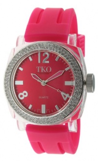 TKO ORLOGI Women's TK551-PK Milano Ice Swarovski Crystal Accented Plastic Case and Rubber Strap Watch TKO ORLOGI Women's TK551-PK Milano Ice Swarovski Crystal Accented Plastic Case and Rubber Strap Watch