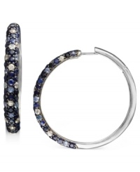 Turn heads in stylish two-tone sparkle. Balissima by Effy Collection earrings feature a twinkling mix of round-cut, multicolored sapphires (6-7/8 ct. t.w.) set in sterling silver. Approximate diameter: 1-1/2 inches. Turn heads in stylish two-tone sparkle. Balissima by Effy Collection earrings feature a twinkling mix of round-cut, multicolored sapphires (6-7/8 ct. t.w.) set in sterling silver. Approximate diameter: 1-1/2 inches.
