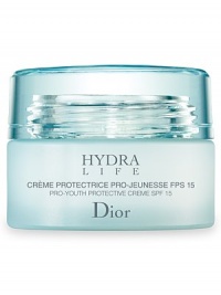 This comforting and protective créme treatment with the added benefit of SPF 15 stimulates water circulation between skin layers, immediately nourishes the skin for a natural radiant glow and protects against environmental stress. Hydra Life Pro-Youth Protective Créme SPF 15 provides care for skin in need of long lasting hydration. 1.7 oz. This comforting and protective créme treatment with the added benefit of SPF 15 stimulates water circulation between skin layers, immediately nourishes the skin for a natural radiant glow and protects against environmental stress. Hydra Life Pro-Youth Protective Créme SPF 15 provides care for skin in need of long lasting hydration. 1.7 oz.