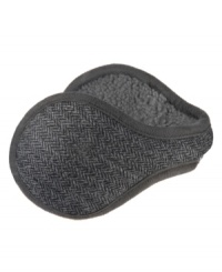 Stylish herringbone ear warmer provides three layers of protection to keep you warm, dry and comfortable on the coldest of winter days. A patented, behind-the-head design fits comfortably over ears and can be worn with hats, helmets and glasses. Collapses for easy storage. Stylish herringbone ear warmer provides three layers of protection to keep you warm, dry and comfortable on the coldest of winter days. A patented, behind-the-head design fits comfortably over ears and can be worn with hats, helmets and glasses. Collapses for easy storage.