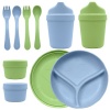 Green Sprouts 10 Piece Sprout Ware Dinner Set, Blue/Green