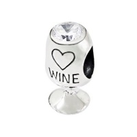 Love Wine Glass Charm Bead with Cz Stone 925 Sterling Silver Fits Pandora Trollbeads Biagi Chamilia Love Wine Glass Charm Bead with Cz Stone 925 Sterling Silver Fits Pandora Trollbeads Biagi Chamilia