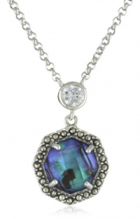 Judith Jack Blue Maldives Sterling Silver, Blue Abalone and Swarovski Marcasite Pendant Necklace Judith Jack Blue Maldives Sterling Silver, Blue Abalone and Swarovski Marcasite Pendant Necklace