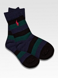 Keep little feet toasty in these striped essentials with pony embroidery for authentic style.Ribbed cuffsCotton/Nylon/Rubber/SpandexMachine washImported Keep little feet toasty in these striped essentials with pony embroidery for authentic style.Ribbed cuffsCotton/Nylon/Rubber/SpandexMachine washImported
