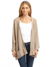 THE LOOKOpen frontLong ribbed cuff dolman sleeves Front welt pockets Ribbed hemVented sidesTHE FITAbout 28 from shoulder to hemTHE MATERIALCashmereCARE & ORIGINDry cleanImportedModel shown is 5'10 (177cm) wearing US size Small. THE LOOKOpen frontLong ribbed cuff dolman sleeves Front welt pockets Ribbed hemVented sidesTHE FITAbout 28 from shoulder to hemTHE MATERIALCashmereCARE & ORIGINDry cleanImportedModel shown is 5'10 (177cm) wearing US size Small.