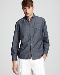 A crisp, professional look in cotton chambray. Wear it with chinos or dressier pants for consistent everyday style. A crisp, professional look in cotton chambray. Wear it with chinos or dressier pants for consistent everyday style.