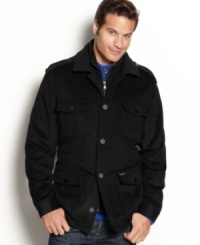 This jacket from Tommy Bahama is a standout item for your cold-weather look. This jacket from Tommy Bahama is a standout item for your cold-weather look.