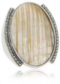 Judith Jack Pearl Moon Sterling Silver, Swarovski Marcasite and Osmena Pearl Ring, Size 8 Judith Jack Pearl Moon Sterling Silver, Swarovski Marcasite and Osmena Pearl Ring, Size 8