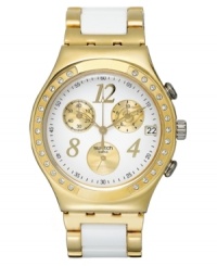A golden timepiece that will have you floating on air from Swatch's Dreamwhite collection. A golden timepiece that will have you floating on air from Swatch's Dreamwhite collection.