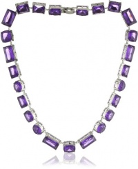 Nine West BLING IT ON Silver-Tone Purple Stone Collar Necklace Nine West BLING IT ON Silver-Tone Purple Stone Collar Necklace