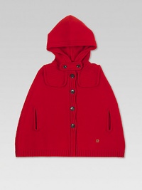 Crafted in plush merino wool with attached hood and button tab closure, arm slits and interlocking G detail.Attached hood with button tabArm slitsButton-frontMerino woolDry cleanMade in Italy Please note: Number of buttons may vary depending on size ordered. Crafted in plush merino wool with attached hood and button tab closure, arm slits and interlocking G detail.Attached hood with button tabArm slitsButton-frontMerino woolDry cleanMade in Italy Please note: Number of buttons may vary depending on size ordered.