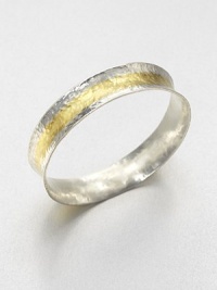 A concave design in sleek sterling silver and radiant 24k gold with a stunning hammered texture. Sterling silver24k goldSlip-on styleImported A concave design in sleek sterling silver and radiant 24k gold with a stunning hammered texture. Sterling silver24k goldSlip-on styleImported