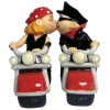 Westland Giftware Mwah Magnetic Biker Couple Salt and Pepper Shaker Set, 4-1/2-Inch