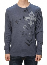 RetroFit Men's Long Sleeve Graphic Thermal Motor Club T-Shirt Blue RetroFit Men's Long Sleeve Graphic Thermal Motor Club T-Shirt Blue