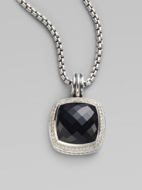 From the Albion Collection. Dazzling black onyx is richly framed in pavé diamonds.Diamonds, 0.48 tcw Black onyx Sterling silver About ½ square Imported Please note: chain sold separately. From the Albion Collection. Dazzling black onyx is richly framed in pavé diamonds.Diamonds, 0.48 tcw Black onyx Sterling silver About ½ square Imported Please note: chain sold separately.