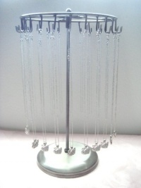 Antique Silver Color 24 Hooks Rotating Necklace Holder Jewelry Organizer Display Stand Antique Silver Color 24 Hooks Rotating Necklace Holder Jewelry Organizer Display Stand