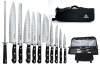 Saber F-12 Full Tang German Steel Working Chef Knives with Chef's Knife Bag