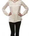 Roberto Cavalli - Silk Top Blouse Shirt Ivory 40 Beige