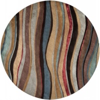Area Rug 8x8 Round Contemporary Mushroom-Blue Color - Surya Artist Studio Rug from RugPal Area Rug 8x8 Round Contemporary Mushroom-Blue Color - Surya Artist Studio Rug from RugPal