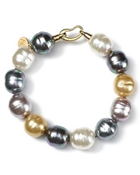 This multi pearl bracelet makes a bold, stylish statement and will finish your look in polished perfection. This multi pearl bracelet makes a bold, stylish statement and will finish your look in polished perfection.