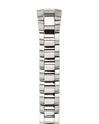 This stainless steel bracelet strap with diamond accents perfectly complements a Philip Stein watch head.