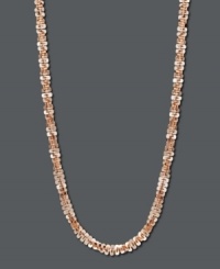 Pull it all together with an extra layer of eye-popping color. This unique necklace features a faceted chain link crafted in trendy 14k rose gold. Approximate length: 24 inches. Pull it all together with an extra layer of eye-popping color. This unique necklace features a faceted chain link crafted in trendy 14k rose gold. Approximate length: 24 inches.