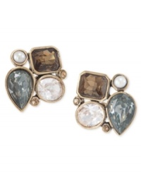 Get into the cool group. Carolee's cluster earrings, crafted from gold-tone mixed metal, bring together glass pearls, epoxy stones and cubic zirconias for a stylish effect. Approximate drop: 1/8 inch. Get into the cool group. Carolee's cluster earrings, crafted from gold-tone mixed metal, bring together glass pearls, epoxy stones and cubic zirconias for a stylish effect. Approximate drop: 1/8 inch.