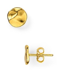 Delicate stud earrings from Gorjana boast serious style with a slight, hammered design. Sized-right for day or night, this is a pair you'll reach for time and again. Delicate stud earrings from Gorjana boast serious style with a slight, hammered design. Sized-right for day or night, this is a pair you'll reach for time and again.