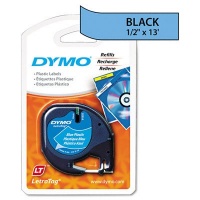 DYMO Ultra Blue Plastic Tape w Black Printing, LetraTag only, 1/2in x 13ft DYMO Ultra Blue Plastic Tape w Black Printing, LetraTag only, 1/2in x 13ft