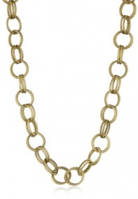 Betsey Johnson Gold-Tone Textured Chain Link Long Necklace Betsey Johnson Gold-Tone Textured Chain Link Long Necklace