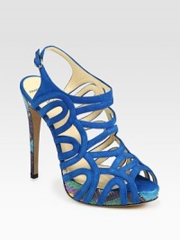 EXCLUSIVELY AT SAKS. Multicolored python heel and platform topped with architectural suede straps and an adjustable slingback. Python heel, 4 (100mm)Covered platform, 1 (25mm)Compares to a 3 heel (75mm)Suede and python upperLeather lining and solePadded insoleMade in ItalyOUR FIT MODEL RECOMMENDS ordering one size up as this style runs small. EXCLUSIVELY AT SAKS. Multicolored python heel and platform topped with architectural suede straps and an adjustable slingback. Python heel, 4 (100mm)Covered platform, 1 (25mm)Compares to a 3 heel (75mm)Suede and python upperLeather lining and solePadded insoleMade in ItalyOUR FIT MODEL RECOMMENDS ordering one size up as this style runs small.