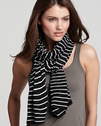 An ultra soft oblong scarf in a nautical-inspired stripe print from Fraas. An ultra soft oblong scarf in a nautical-inspired stripe print from Fraas.