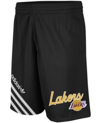 Your opponents will be seeing stars when you are raining threes on them wearing these LA Lakers shorts from adidas. Your opponents will be seeing stars when you are raining threes on them wearing these LA Lakers shorts from adidas.