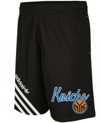 MVP! Give your New York Knicks team all the support you've got with these athletic shorts from adidas. MVP! Give your New York Knicks team all the support you've got with these athletic shorts from adidas.