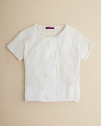 This sweet white top from Aqua Girls has the right amount of sparkle to shine on and on. This sweet white top from Aqua Girls has the right amount of sparkle to shine on and on.
