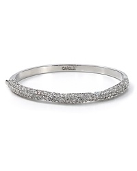 Put on the glamour this season with this striking silver and crystal bangle from Carolee, sure to add sophisticated sparkle to every outfit. Put on the glamour this season with this striking silver and crystal bangle from Carolee, sure to add sophisticated sparkle to every outfit.