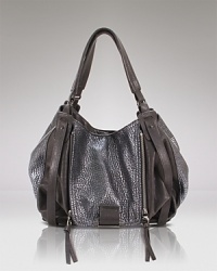 Stylish and spacious. Kooba's metallic leather hobo is an urban girl's must have companion for busy days, boasting ample pockets and a shoulder-right shape. Stylish and spacious. Kooba's metallic leather hobo is an urban girl's must have companion for busy days, boasting ample pockets and a shoulder-right shape.