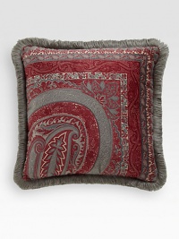An intricately patterned design, rendered in plush velvet and finished with all-around fringe.Zip closureFringed edges18 squareCottonPolyfillDry cleanMade in Italy An intricately patterned design, rendered in plush velvet and finished with all-around fringe.Zip closureFringed edges18 squareCottonPolyfillDry cleanMade in Italy