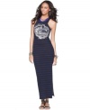 Like a tank but altogether sexier, Free People's striped, printed maxi dress features alluringly high side slits!